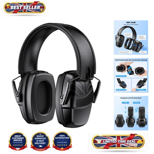 Adjustable black ear defenders - black,